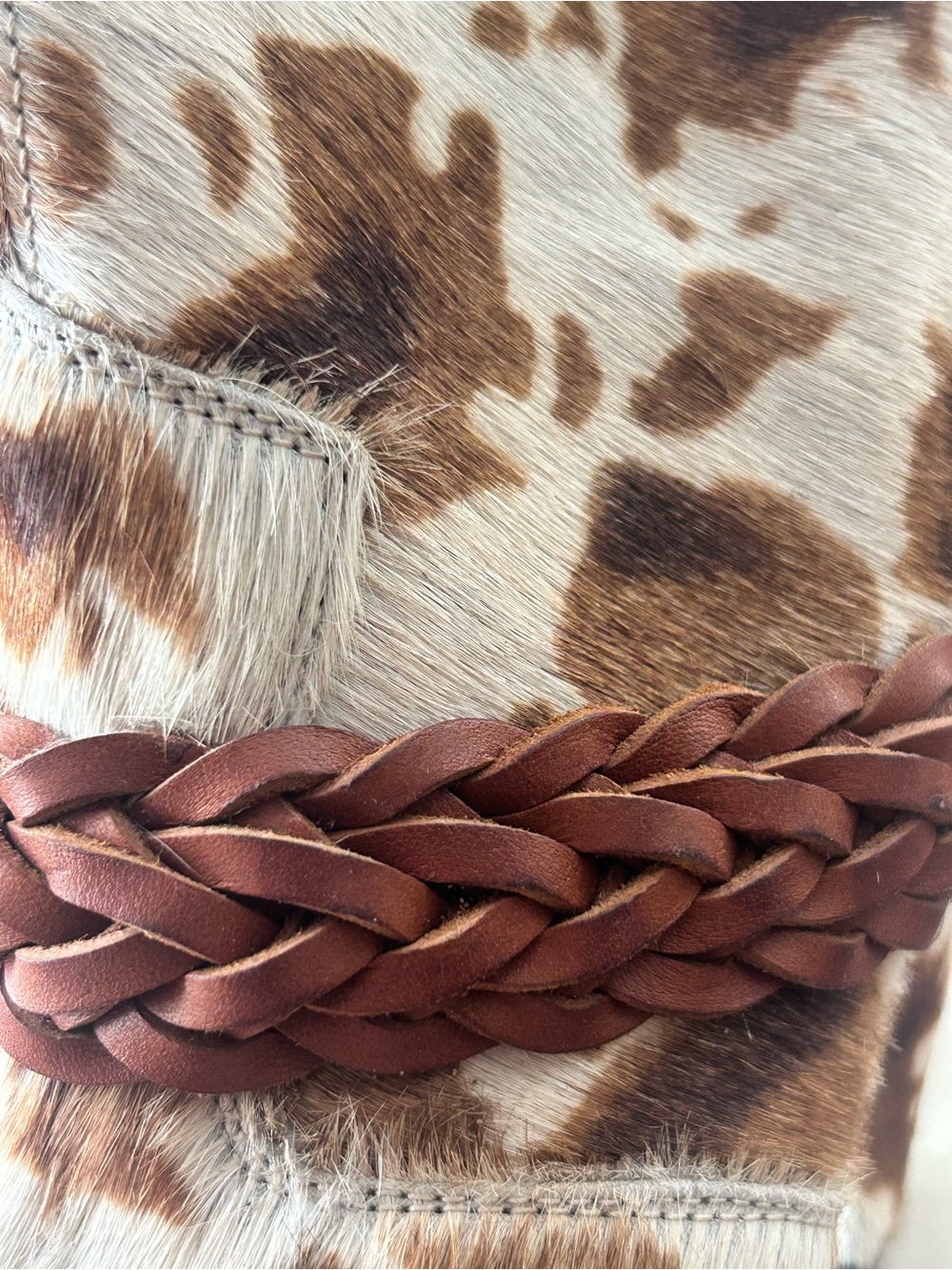 Golden Goose Cowhide Print Pointed Toe Ankle Boot with Braided Accent - Brown - Picture 4 of 5